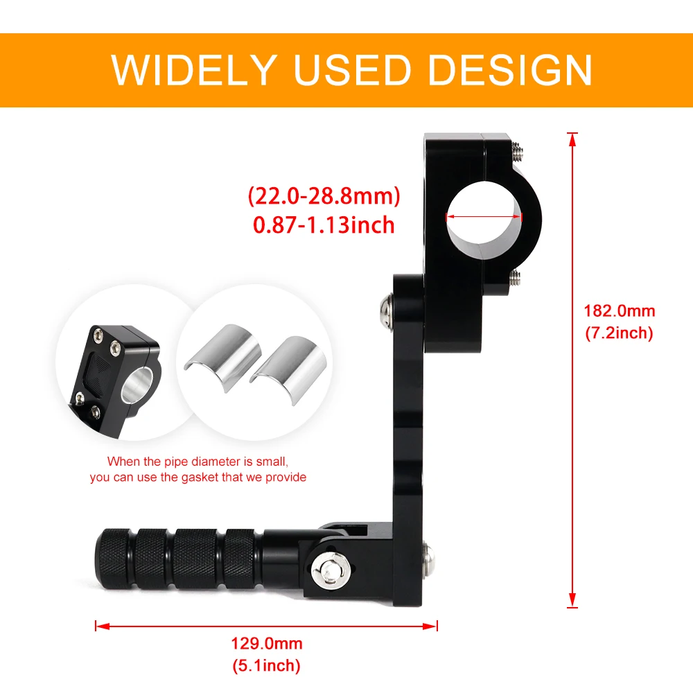 調整可能なオートバイのフットピッグキット,フットレスト用,22mm,7/8