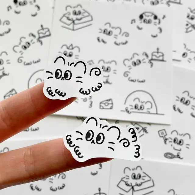 Koreai Ins Egyszerű Stroke Francia Macska Mindennapi Élet Rajzfilm Nélküli Matrica Diy Scrapbooking Folyóirat Kollázs Telefon Dekoráció