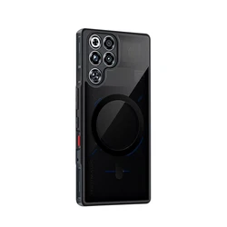 ZTE Nubia Red Magic Luxury Frosted Transparent Magnetic Case - RedMagic 10S Pro (Black Magnetic )