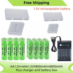 High - Capacity Rechargeable AA & AAA Battery Set with Charger (12 PCS -charger box)