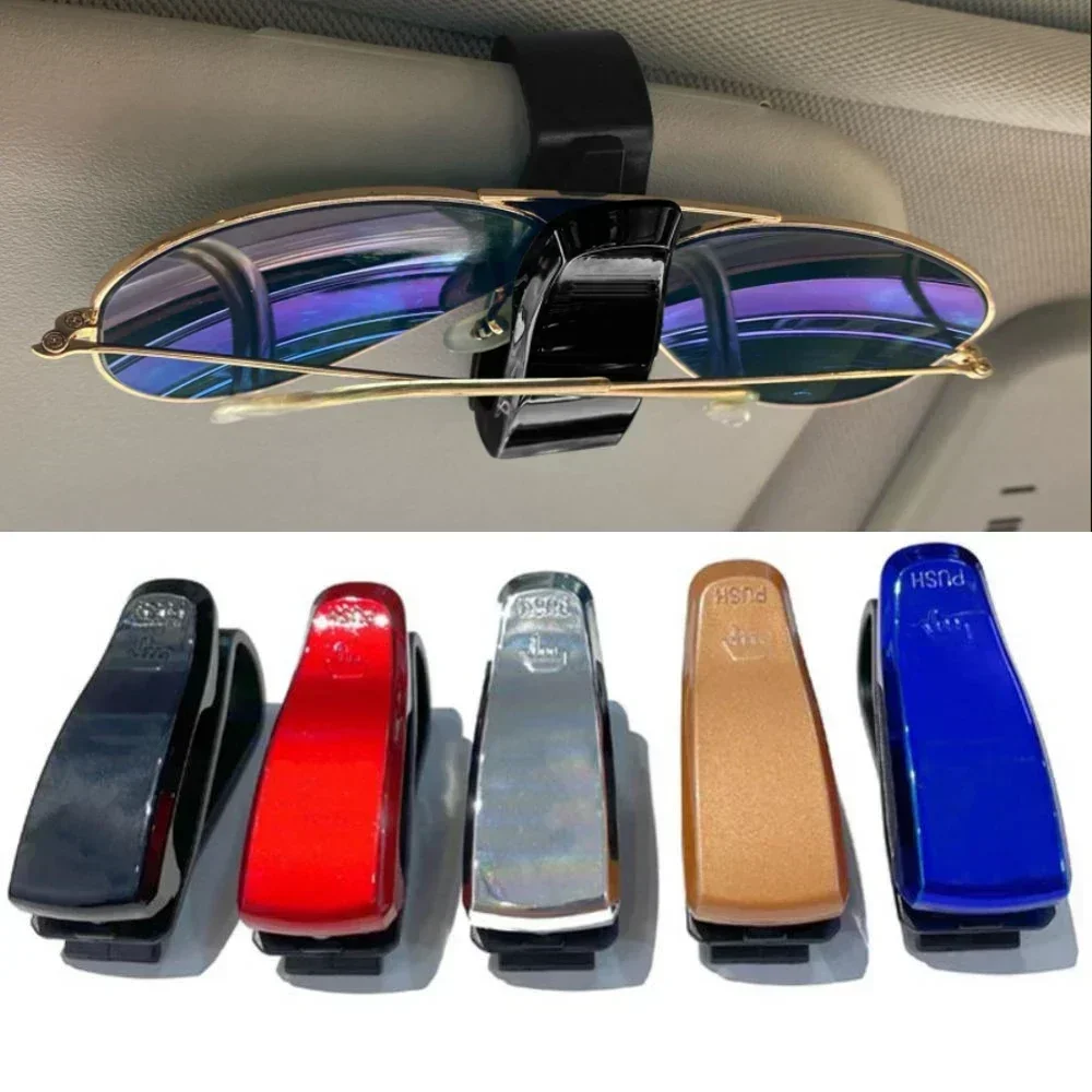 2pcs New Practical Useful High Quality Car Glasses Clip ABS Mount Receipt Replaces Sun Visor Ticket Accessory Black