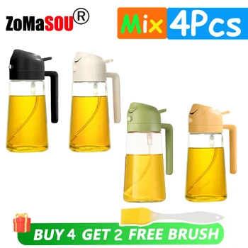 1-4Pc 2-in-1 Sprayer Pourer Oil Empty Bottle Plastic Oil Container Dispenser Vaporizer Kitchen Barbecue Camping Cooking Utensils 7