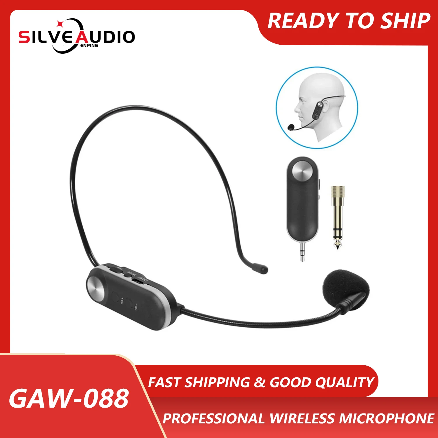 

GAW-088 Профессиональная беспроводная гарнитура UHF, головной микрофон для голосовых усилителей