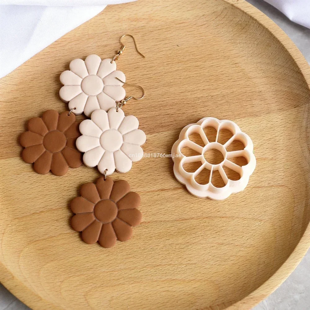 Daisy Sunflower Shape Polymer Clay Cutters Flowers Floral Pattern Clay Earring Embossing Molds DIY Jewelry Pendant Making Tool