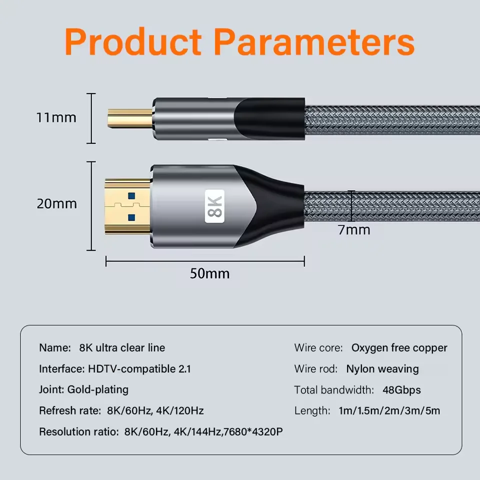 Ultra High-Speed 8K HDMI 2.1 Cable with HDR & eARC Support