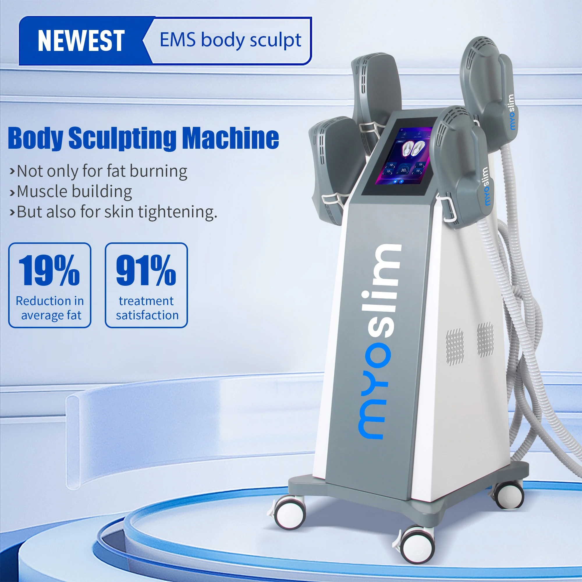 Máquina de Escultura Corporal EMS Nova Upgrade 6500W, Dispositivo Profesional de Contorno Corporal EMS/myoslim con 200HZ