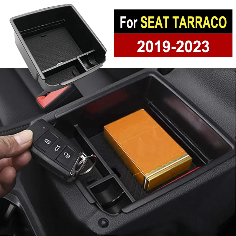 Car Armrest Box Storage For SEAT TARRACO FR 2019 2020 2021 2022 2023 Center Console Storage Organizer Interior Accessories car central armrest box storage stowing tidying container organizer for mazda 3 axela 2019 2020 2021 bp decoration accessories