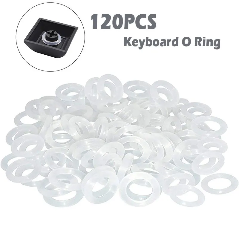 120Pcs Clear Silicone Ring Keyboard Keycap Noise Dampeners Rubber O