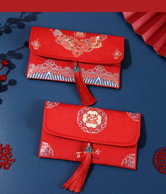 Wedding essentials] Customized velvet texture wedding red envelope