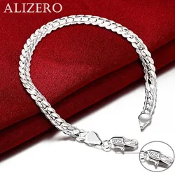 Elegant 925 Sterling Silver Flat Chain Bracelet with Lobster Clasp - Timeless Wedding & Engagement Jewelry - 19cm