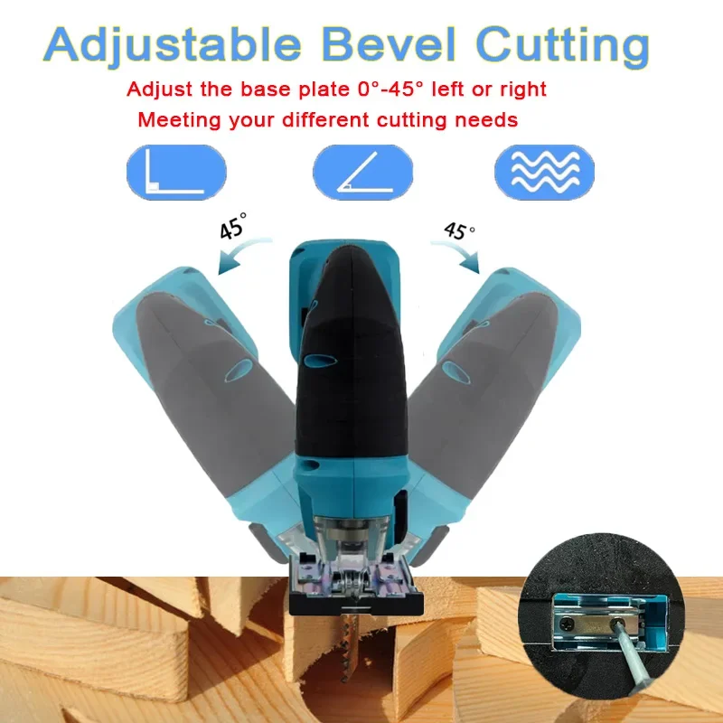 For 18V Makita 3000RPM Electric Curved Saw Cordless Jig Saw Portable Multifunction Carpenter Power Tool No Battery 5