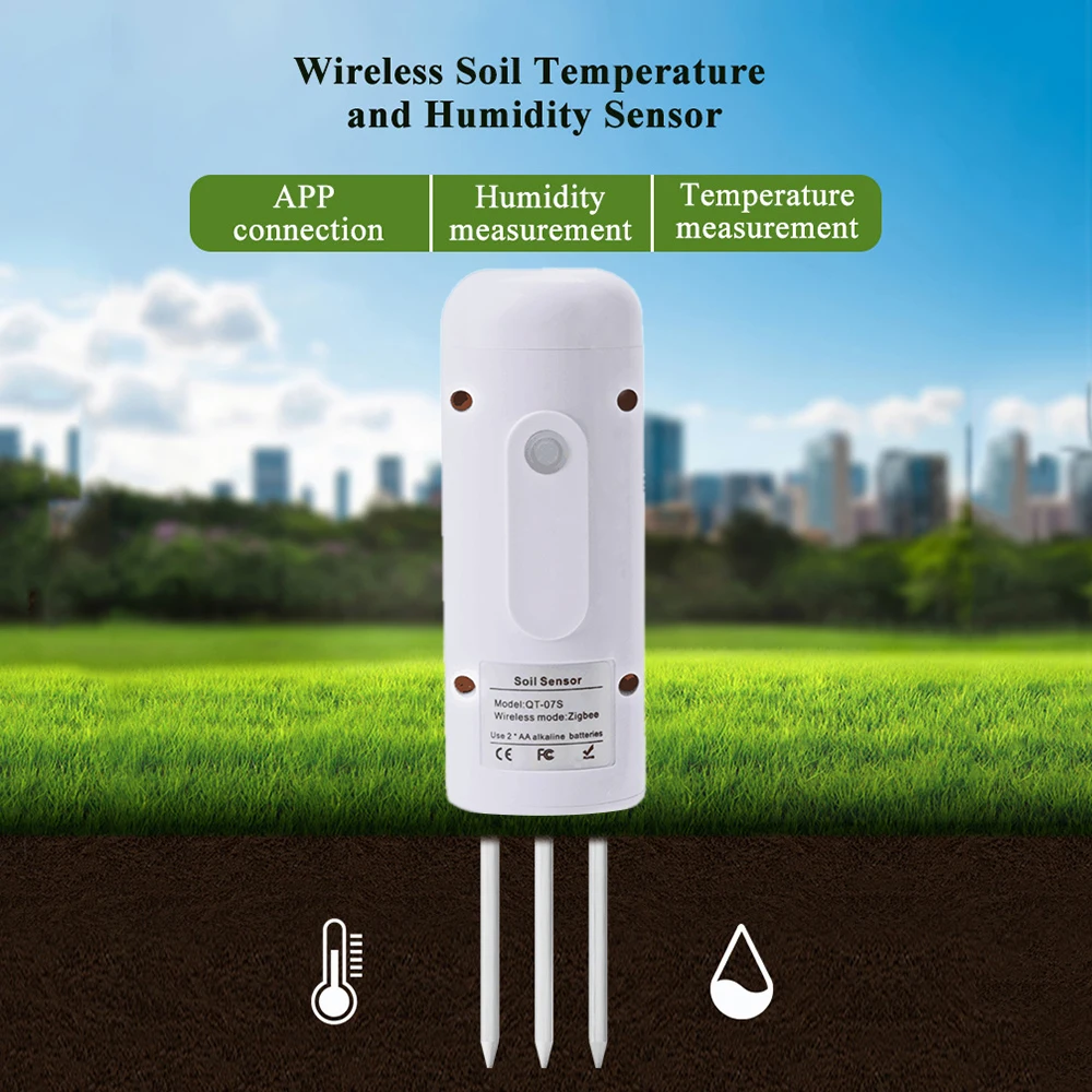 Tuya Zigbee 무선 토양 수분 측정기, 온도 습도 테스터, 식물 모니터, 정원 심기, IP67 방수 감지기