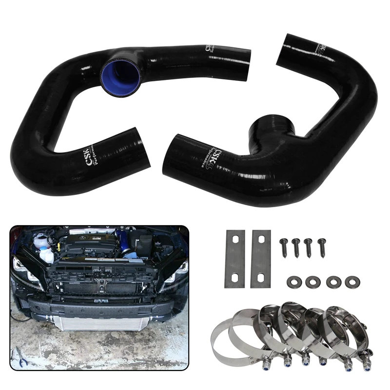 Performance Front Twin Intercooler Pipes & Clamps Fits For Vw Golf R