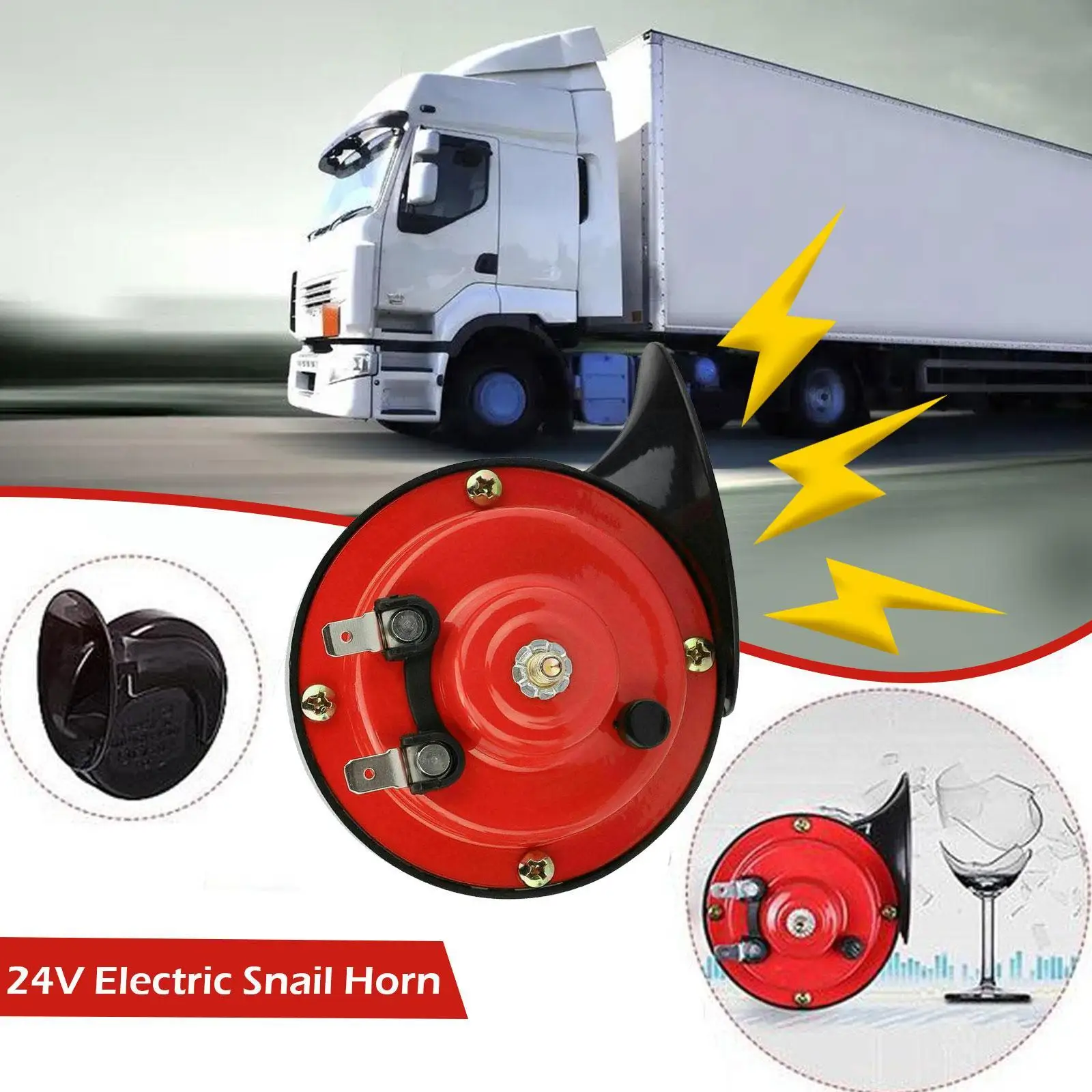 UniversalLoudCarHorn24VElectricSnailTrainHornSuperLoud