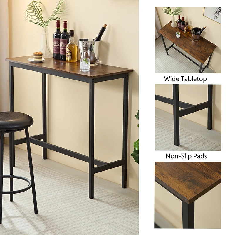Soft bag bar stool and dining table three-piece set, bar chair with backrest, counter table, small square table, suitable fo