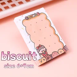Cartoon Stationery Sticky Notes - Fun & Functional Self - Stick Message Pads (Biscuit - 80sheets)