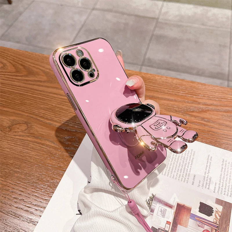 Astronautin kaulanauhakotelo OPPO A77S A57 A15S A53S A74 A78 A94 5G Reno 10 Pro 7 4G A73 A72 -puhelimelle, pinnoitettu takakansi_voghion.com