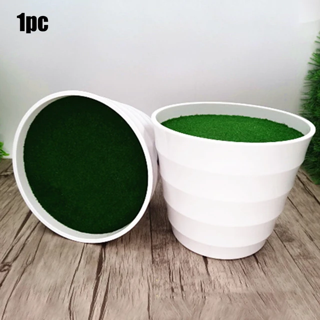 Pot de plantes artificielles, Pot de pépinière, Vase de pelouse artificielle, plante épaisse en plastique blanc, Pot de fleur, décoration de jardin de maison 5