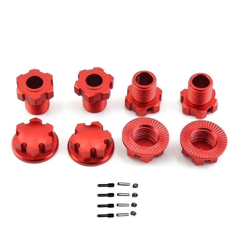 4PCS Rubber Wheel Tires with Lock Nuts for Traxxas 1/16 E-REVO /E-Revo VXL