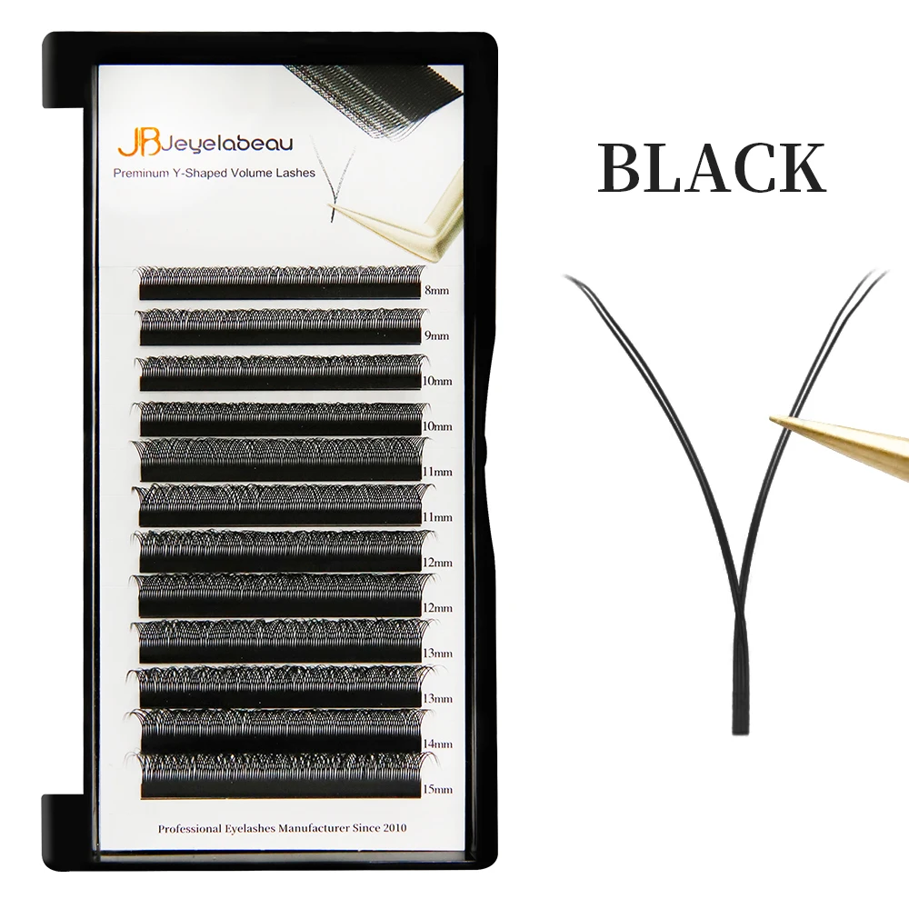 JB Jeyelabeau Natural Brown Eyelash Extensions - Soft Individual Fake Lashes with Dual Tips (7-15mm)