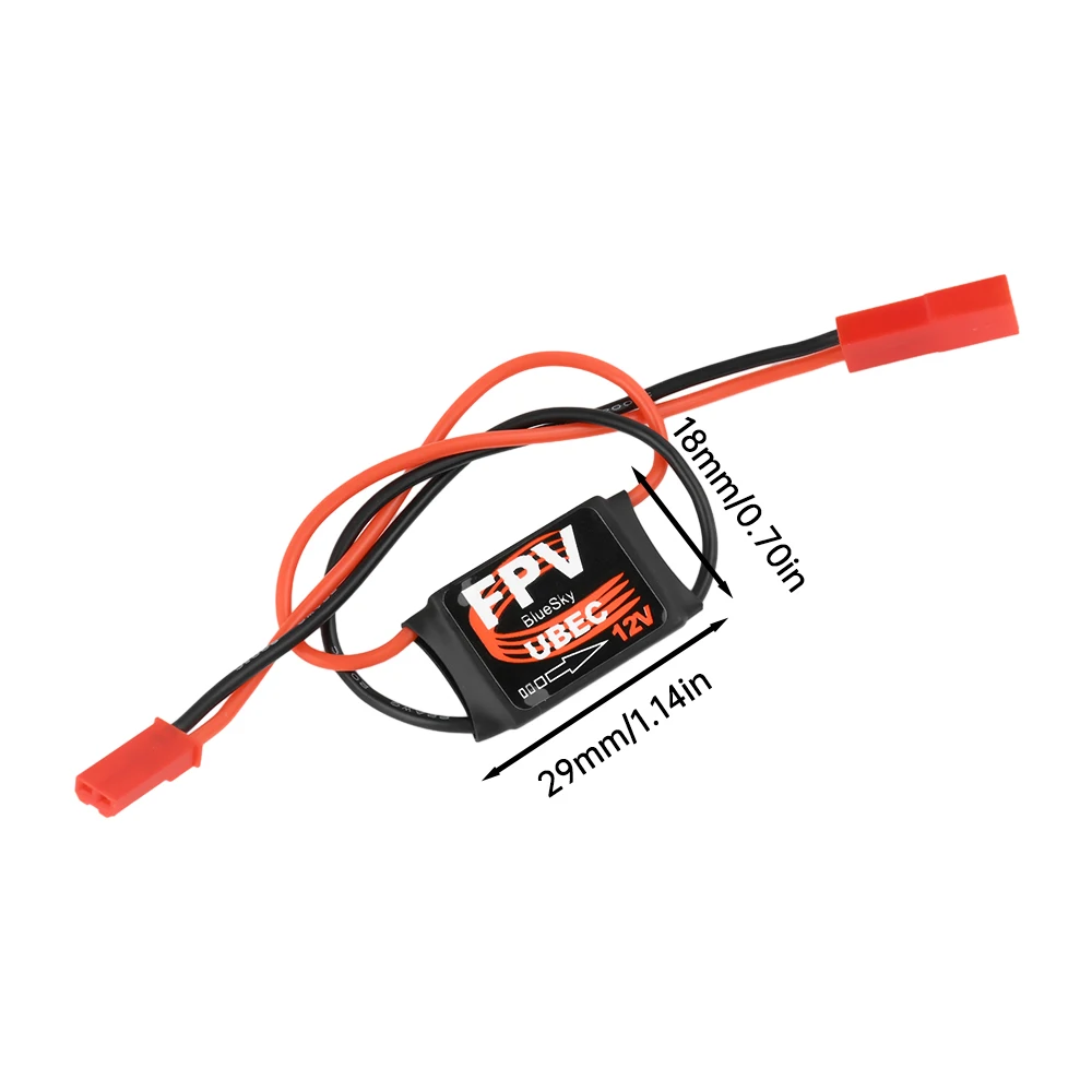 Mini UBEC 3A avec dissipateur thermique et connecteurs, adapté pour cardan de drone.
