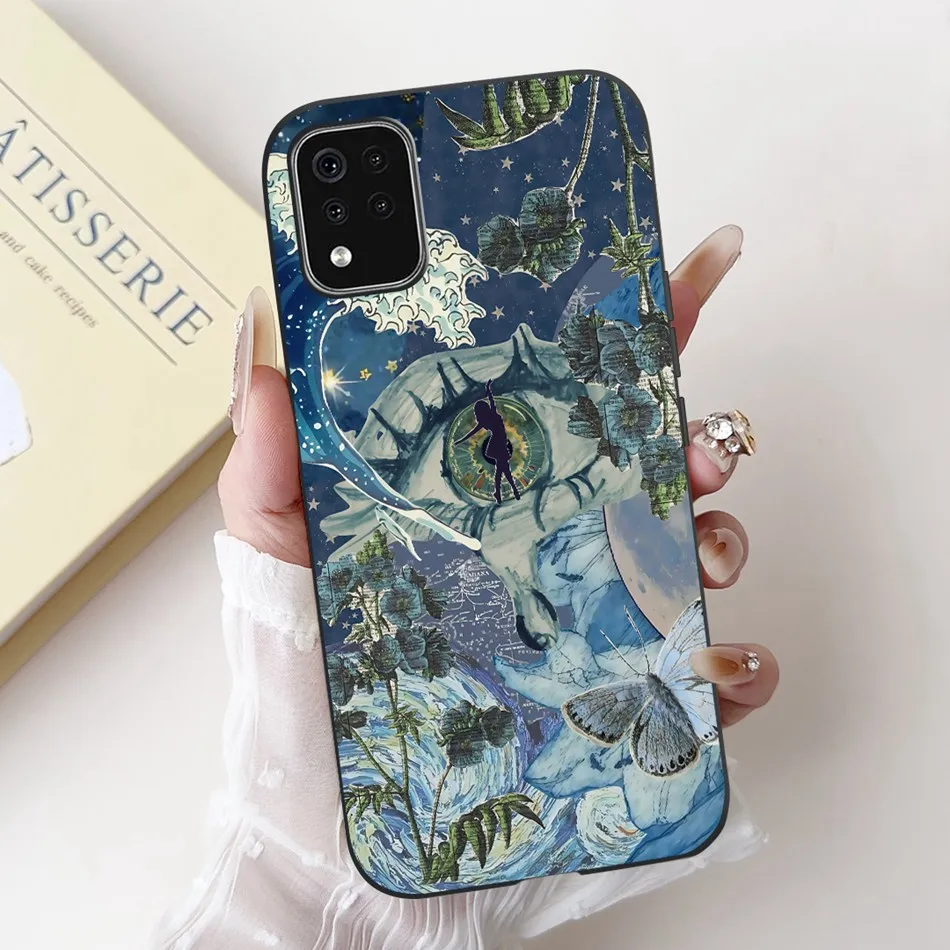 New Cute Cartoon Floral Phone Case, Black Silicone Soft Cover