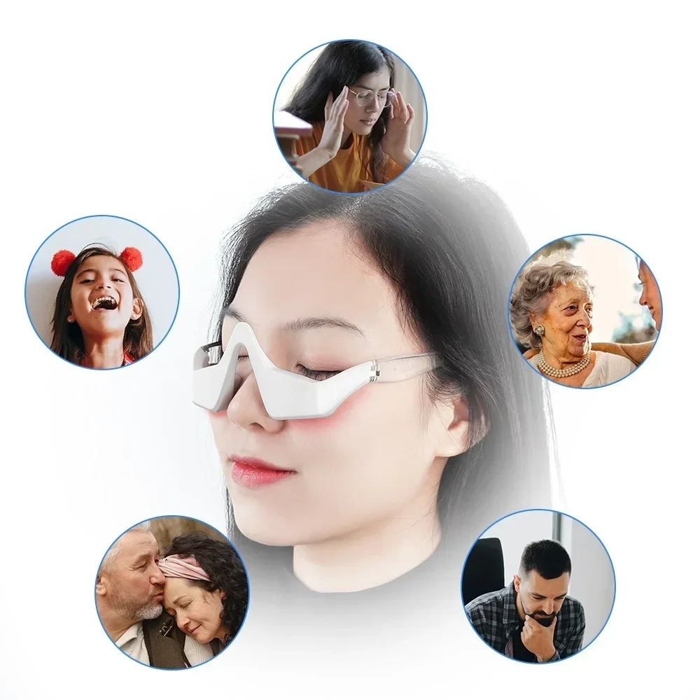 3D EMS Micro-Current Eye Massager Smart Red Light Heating Therapy Eye Massager Fatigue Relief Wrinkle Eye Dark Circle Removal