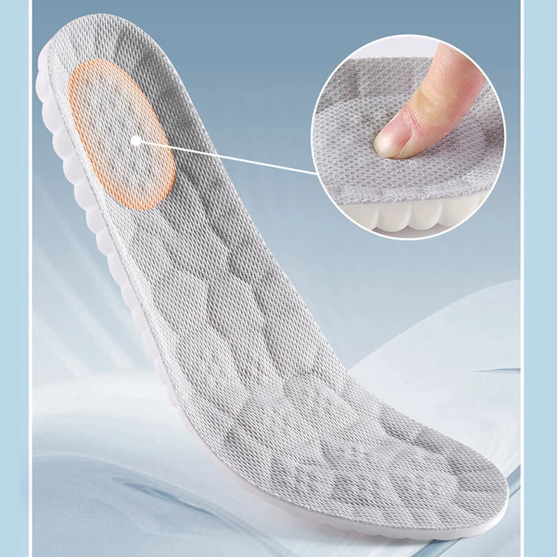 Orthopedic Insoles Shoe Insoles ZOOM Boost Sport Insoles 4D Latex Insoles Super Soft High Elasticity Shoe Pads Anti-pain Deodorant Cushion Arch Support Running