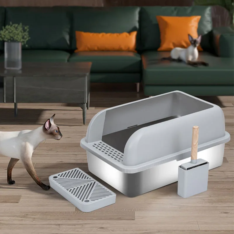 

Shovel Semi-enclosed Cat Litter Box Scratcher Sandbox Bathroom Large Supplies Cat Bedpans Shovel Arenero Furniture Supplies