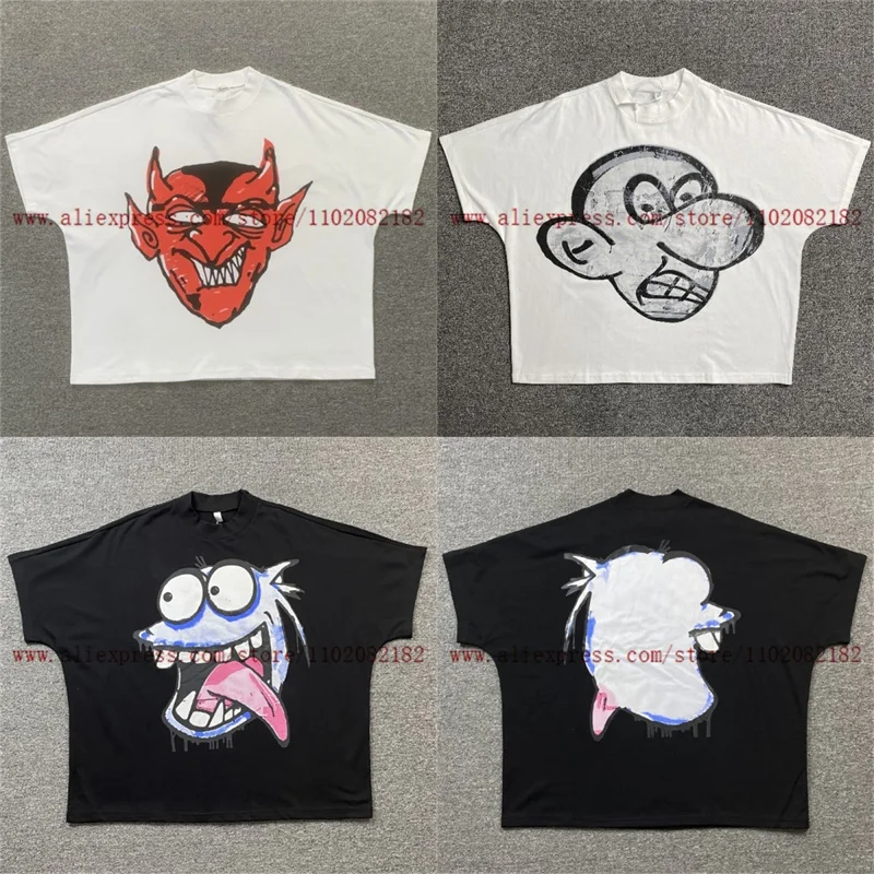 

New Oversized Blutosatire T Shirt Men Women Top Quality Cartoon Print T-shirt 2024ss Streetwear Short Sleeve