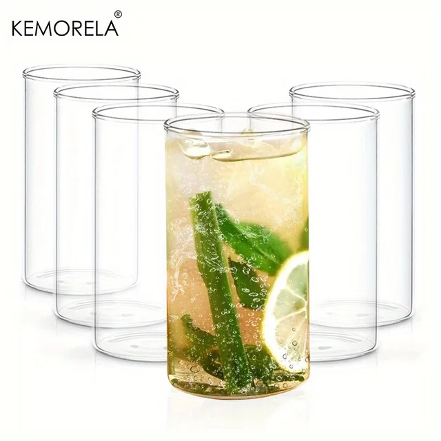 6/4PCS 15/19 Oz BPA Free Borosilicate Drinking Glasses Set Heat Resistant, Dishwasher Safe For Cocktail Whiskey Soda Water Beer 1