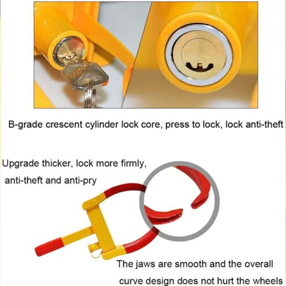 Anti Theft Trailer Car Wheel Lock Clamp Heavy Duty For Auto Trailer Car Truck ATV RV Motor Universal Accessorie with Keys