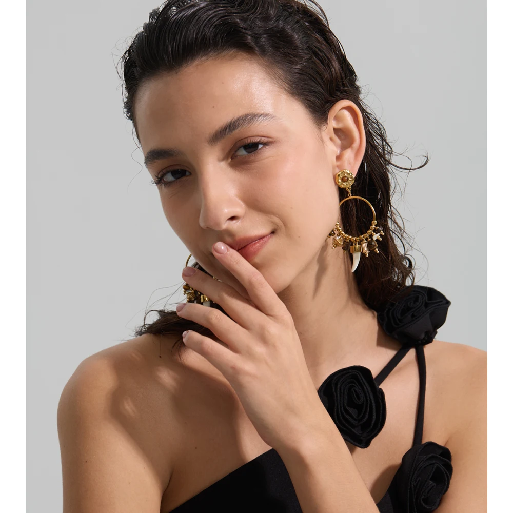 Yhpup Earrings Waterproof Stainless Steel