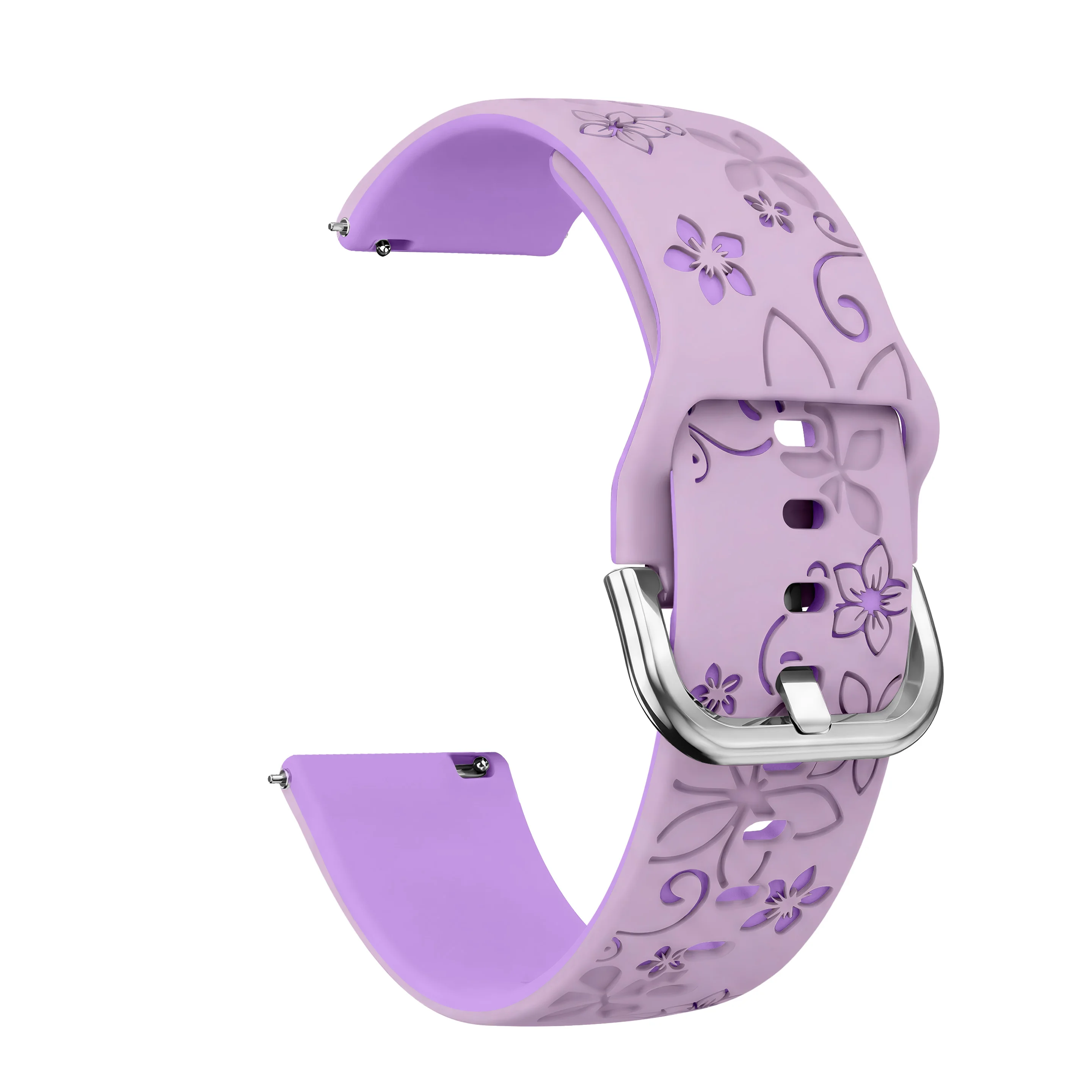 Engraved Breathable 18mm Silicone Watch Strap