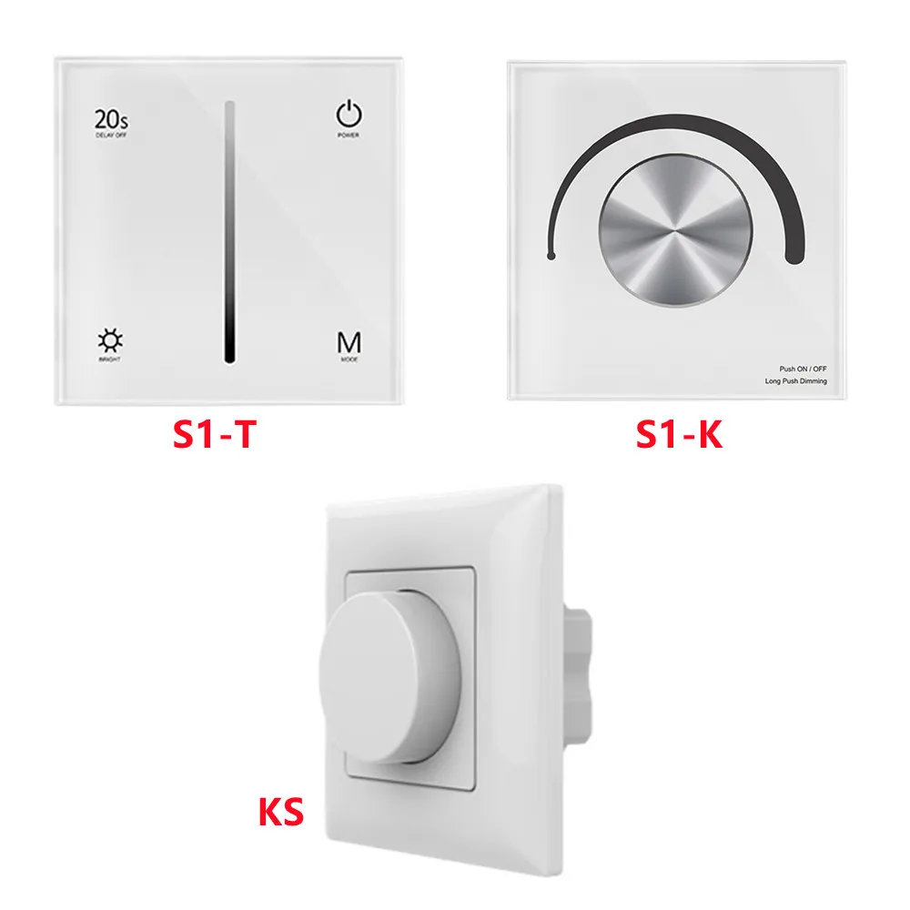 

2,4G беспроводной сенсорный Диммируемый пульт дистанционного управления AC ТРИАК панель диммер 1 канал затемнение передней кромки или затемнение по краям с помощью dip switch