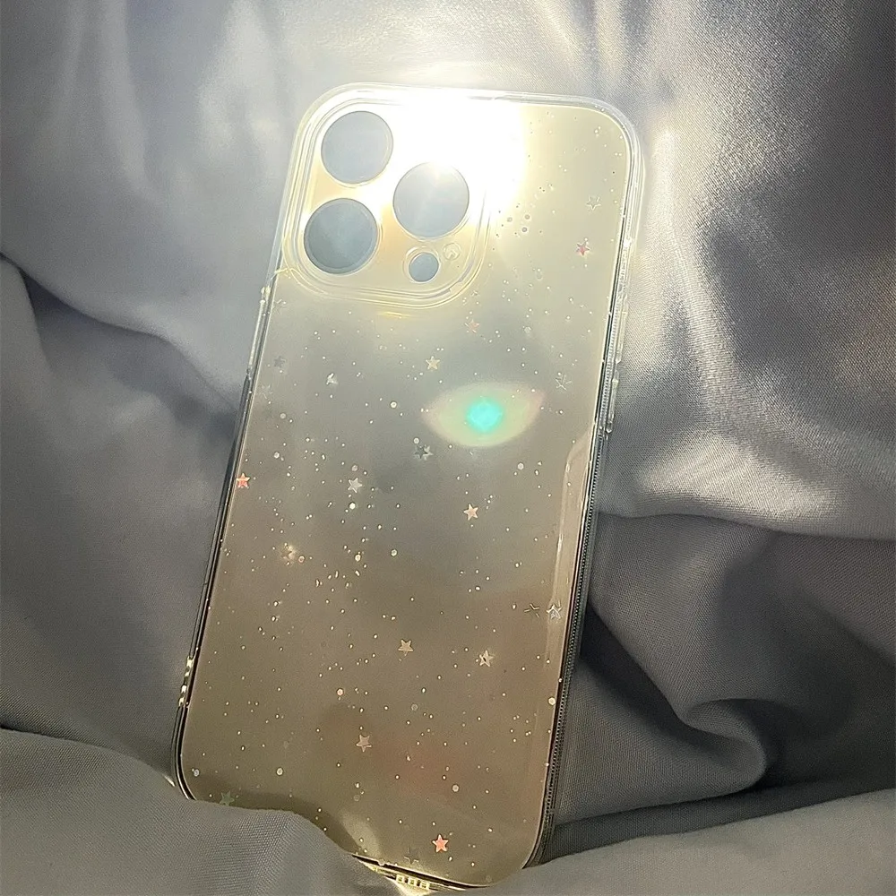 Bling Star Sequins Transparent Glitter Powder Sparkle Soft TPU Phone Case