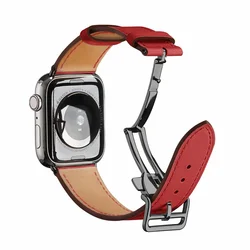 Premium Genuine Leather Watch Strap - Elegant Wristband for 44mm 45mm 46mm 49mm (Color 22)