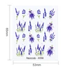 Harunouta 1 Sheet Nail Water Decals Transfer Lavender Spring Flower Leaves Nail Art Stickers Nail Art Manicure DIY 6
