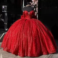 Customized Item: Sparkly Red Sequin Ball Gown for Sweet 16