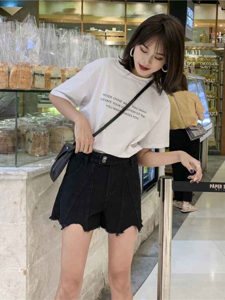 

Net Red Jeans Women Loose Summer 2022 New Korean Chic Version 5xl High Waist All-match A-line Wide-leg Shorts Hot Pants