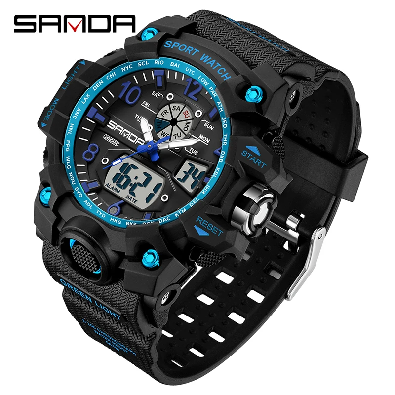 

2023 New Youth Sports Trend Korean Electric watch Men's Creative SANDA 3306 Personality Wristwatch