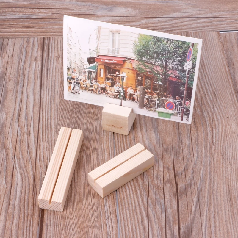 Multifunctional Business Card Sign Clip Wood Table Number Stand Holder 3 Sizes card holder desk card holder card display stand acrylic sign holder