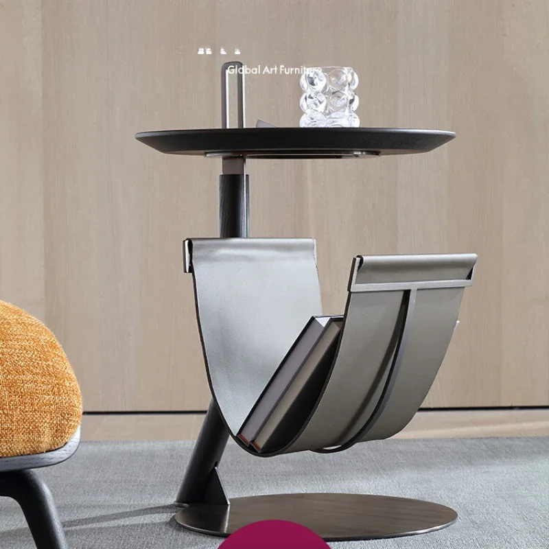 

carefully selected designer Italian minimalist sofa side table, magazine rack, book and newspaper shelf corner