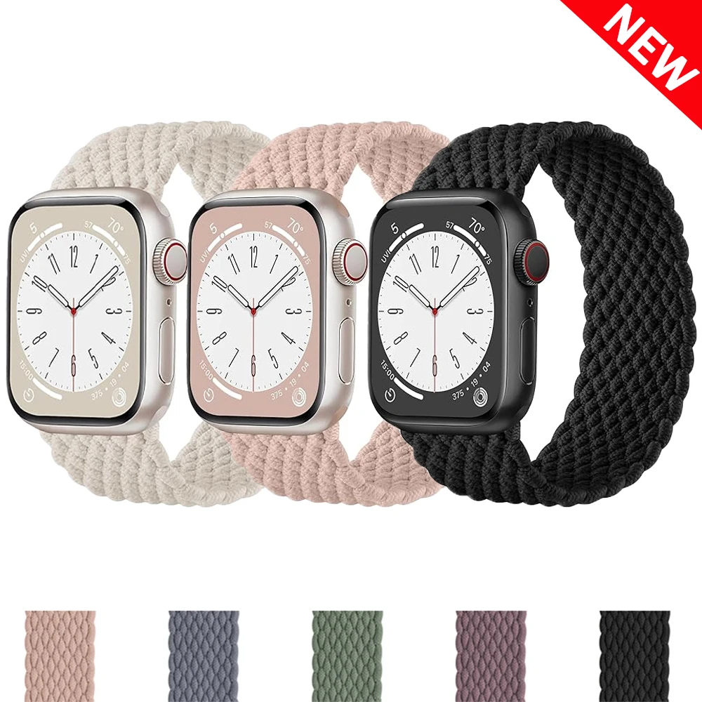 

Плетеный ремешок для Apple Watch band 45 мм 41 мм 44 мм 49 мм 42 мм 40 мм 38 мм solo Correa iWatch series 9 7 SE 6 8 5 4 3 Ultra