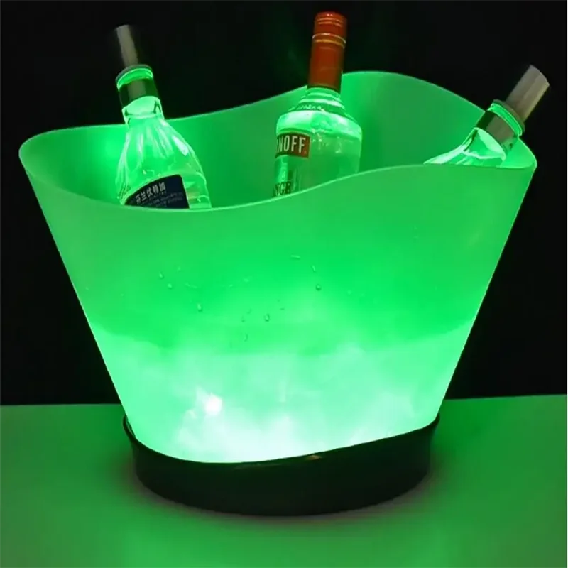 12L Waterproof Rechargeable LED Ice Buckets Bar Nightclub Light Up Champagne Whiskey Beer Can Holder Party KTV Xmas Supplies