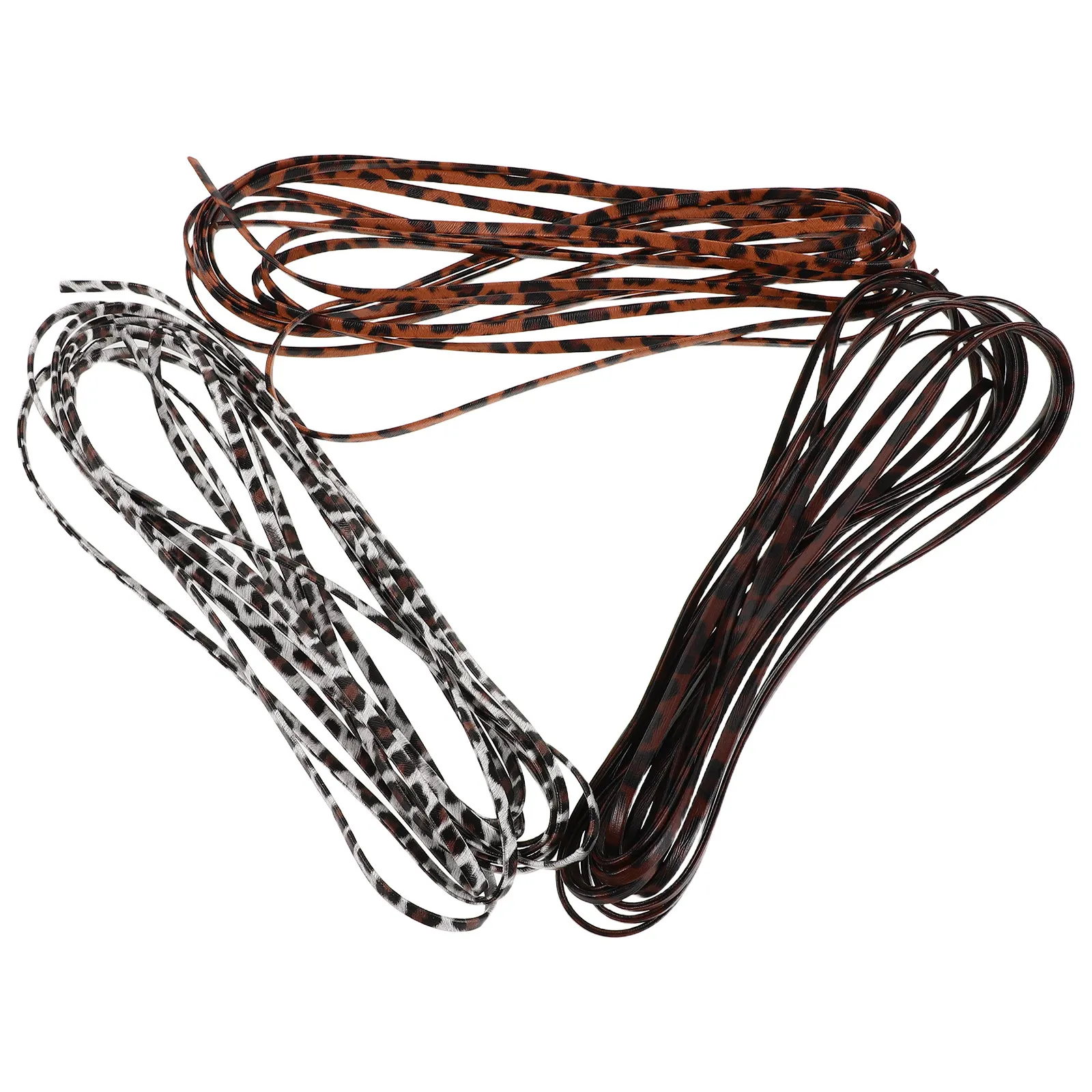 3Pcs 레오파드 PU 코드 가짜 끈 5mm x 5m DIY 쥬얼리 용품 코드 목걸이 팔찌 만들기 로프 장식 공예