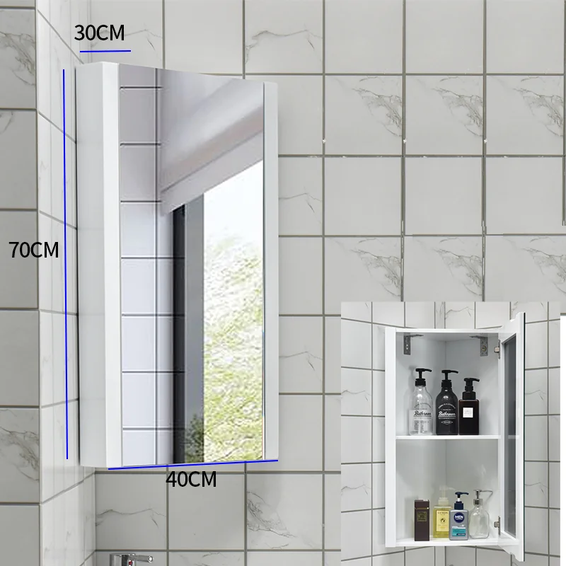 Armoire Miroir d'Angle en Acier Inoxydable, Toilettes Triangulaires  Nordiques Simples, Petit Appartement Mural, Boîte à Miroir de Salle de  Bains - AliExpress
