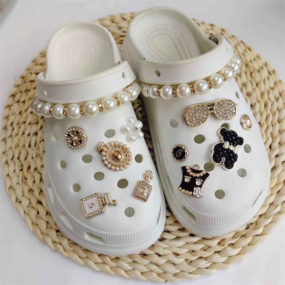 Diamond Letter Croc Charms Gold Silver Pin Croc Shoes Accessories Garden  Shiny Rhinestones Shoe Decorations Jibz Charm Gift 1Set