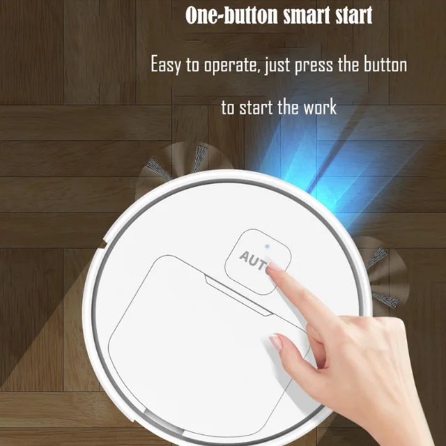 Robotic Vacuum and Mop Combo USB Rechargeable Quiet Cleaning Sweeper Robot 75 Min Runtime for Home Floor Washing Carpet Pet Hair 6