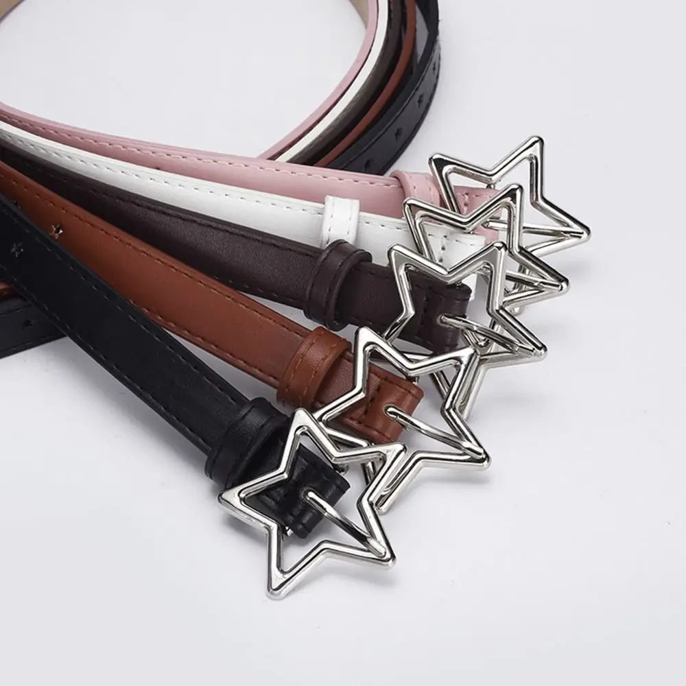 Mädchen Jungen Fünfzackigen Stern PU Schnalle Gürtel Bund Einstellbare Metall Snap Leder Gürtel Taille Gürtel Taille Strap Dünnen Gürtel – Detail 7
